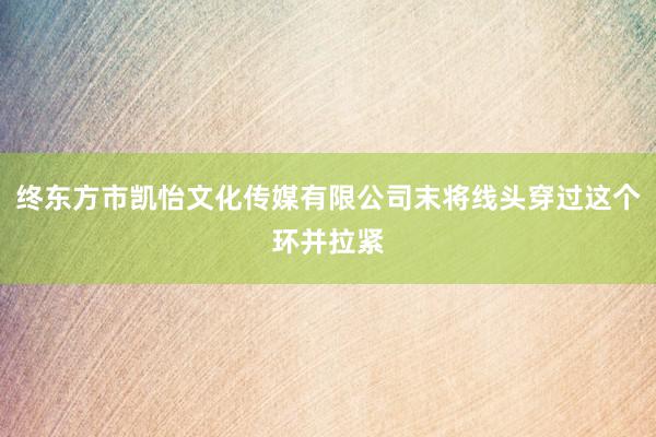 终东方市凯怡文化传媒有限公司末将线头穿过这个环并拉紧